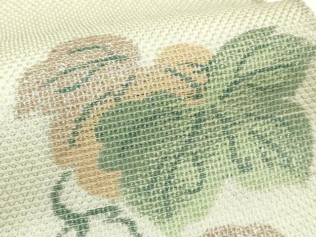 平和屋着物*夏物 太鼓柄袋帯 鎖美織 蔦の葉文様 銀糸 正絹 逸品 CABK7048rv