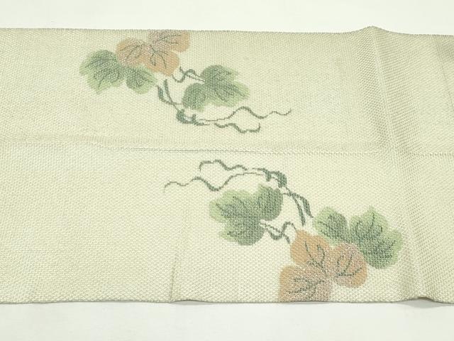 平和屋着物*夏物 太鼓柄袋帯 鎖美織 蔦の葉文様 銀糸 正絹 逸品 CABK7048rv