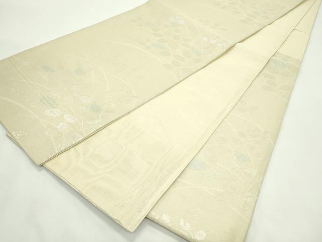 平和屋着物*夏物 六通柄袋帯 萩 銀糸 正絹 逸品 CABK7050rv