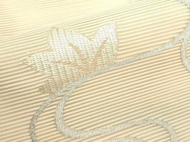 平和屋着物*夏物 八寸名古屋帯 絽綴れ 竜田川 銀糸 正絹 逸品 未使用 CABK7056rv