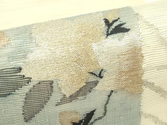 平和屋着物*夏物 八寸名古屋帯 芝草桔梗文 銀糸 正絹 逸品 CABK7058rv
