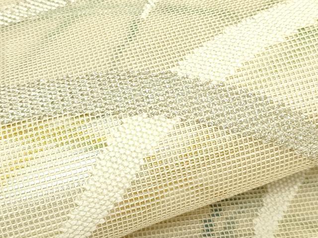 平和屋着物*夏物 六通柄袋帯 芝草文 銀糸 正絹 逸品 CABK7079rv