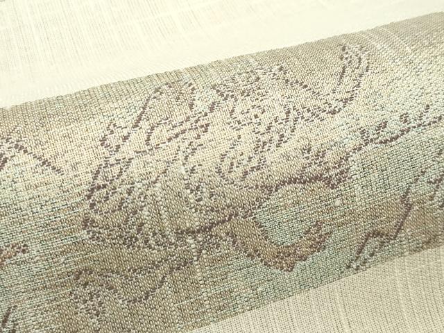 平和屋着物*夏物 六通柄袋帯 遊雅 鳥獣戯画 金糸 正絹 逸品 CABK7089rv