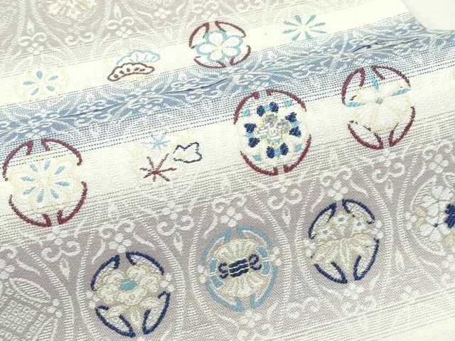 平和屋着物*夏物 両面 太鼓柄 京袋帯 吉祥丸文 やまと誂製 正絹 逸品 未使用 CABK7090rv