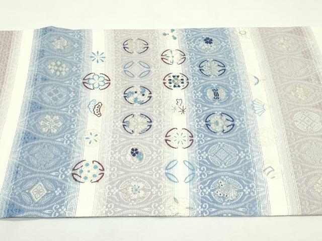 平和屋着物*夏物 両面 太鼓柄 京袋帯 吉祥丸文 やまと誂製 正絹 逸品 未使用 CABK7090rv
