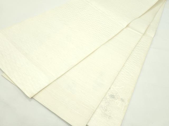 平和屋着物*夏物 太鼓柄袋帯 すくい織 秋草文 銀糸 正絹 逸品 未使用 CABK7092rv