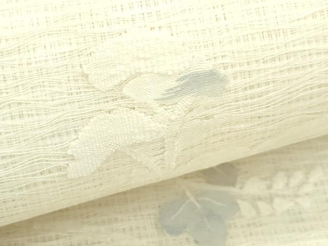 平和屋着物*夏物 太鼓柄袋帯 すくい織 秋草文 銀糸 正絹 逸品 未使用 CABK7092rv