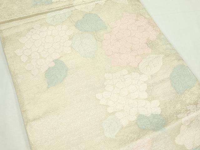 平和屋着物*夏物 六通柄袋帯 紫陽花 金銀糸 正絹 逸品 CABK7097rv