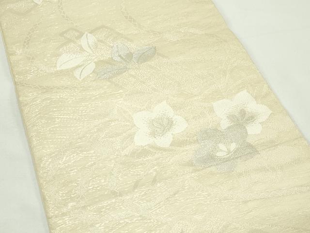 平和屋着物*夏物 六通柄袋帯 草花筏文 銀糸 正絹 逸品 CABK7100rv