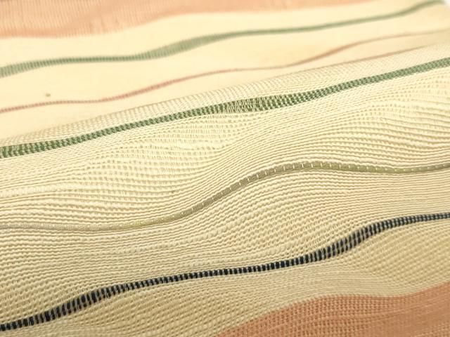平和屋着物*夏物 太鼓柄袋帯 よろけ縞 正絹 逸品 未使用 CABK7103rv