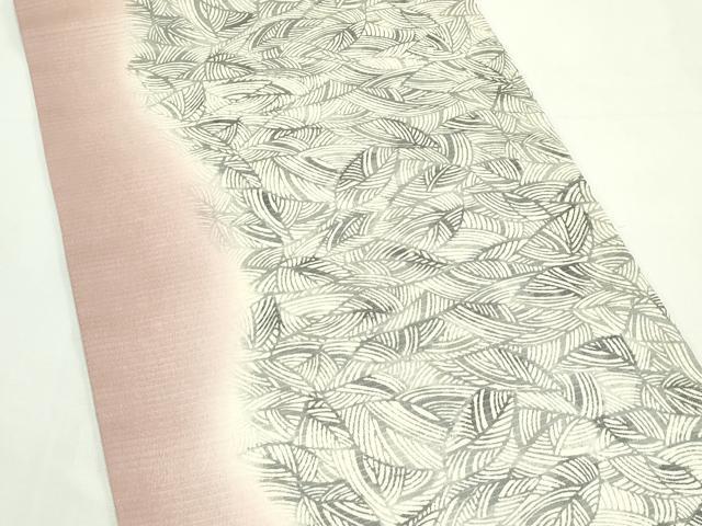 平和屋着物*夏物 九寸開き名古屋帯 型染め 笹竹文 正絹 逸品 CABK7106rv