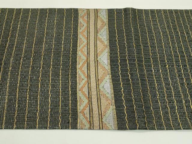 平和屋着物*夏物 太鼓柄袋帯 菱横段文 金糸 やまと誂製 正絹 逸品 CABK7119rv