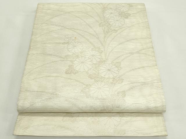 平和屋着物*夏物 六通柄袋帯 菊 金銀糸 正絹 逸品 CABK7120rv