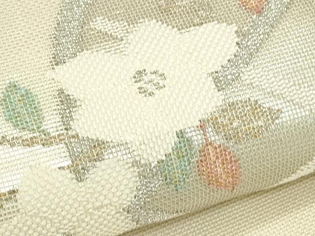 平和屋着物*夏物 太鼓柄袋帯 枝花文 金銀糸 正絹 逸品 CABK7121rv