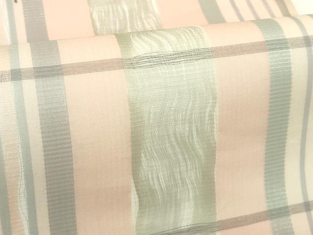 平和屋着物*夏物 両面 全通柄袋帯 格子柄 正絹 逸品 CABK7122rv