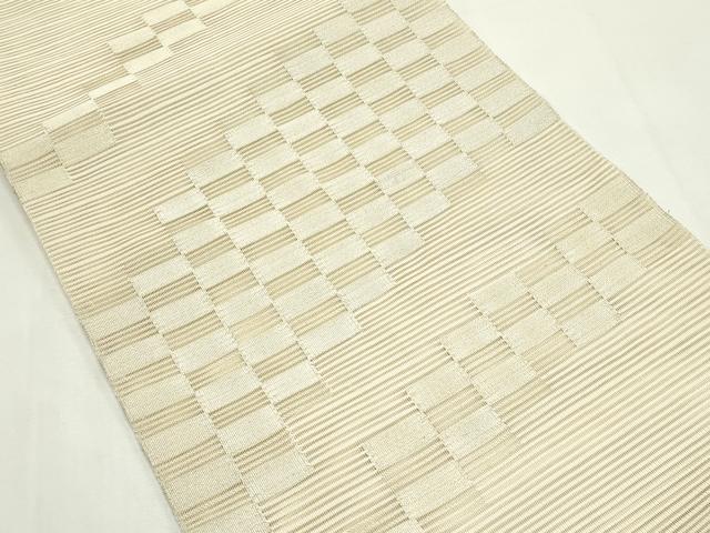 平和屋着物*夏物 八寸名古屋帯 絽綴れ 市松文様 金銀糸 正絹 逸品 CABK7131rv