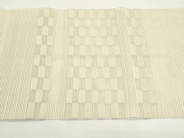 平和屋着物*夏物 八寸名古屋帯 絽綴れ 市松文様 金銀糸 正絹 逸品 CABK7131rv