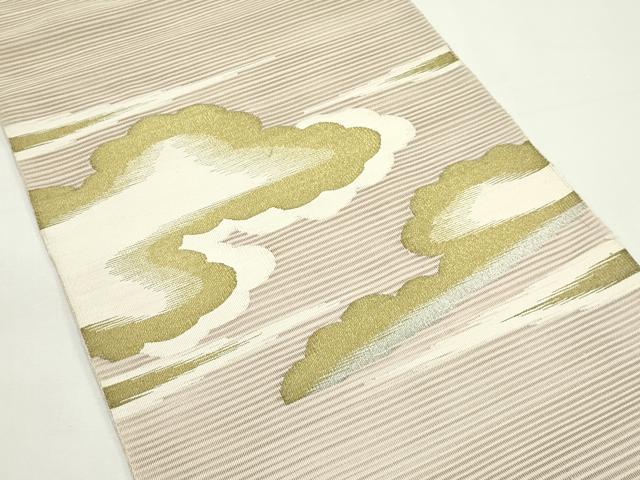 平和屋着物*夏物 八寸名古屋帯 絽綴れ 雲取り文様 金銀糸 正絹 逸品 CABK7146rv