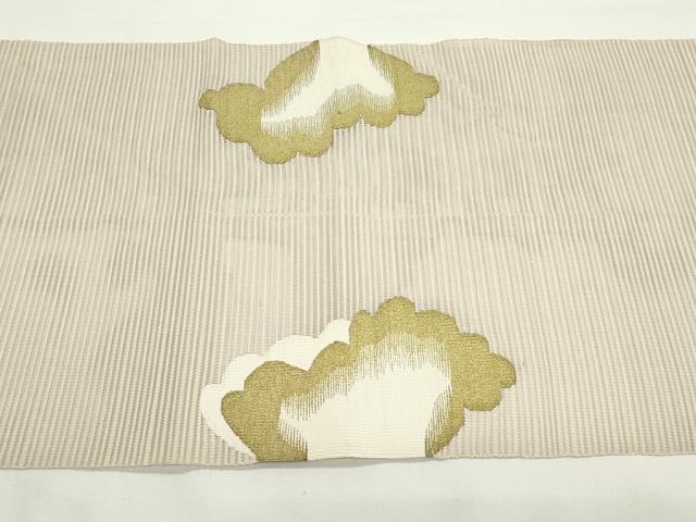 平和屋着物*夏物 八寸名古屋帯 絽綴れ 雲取り文様 金銀糸 正絹 逸品 CABK7146rv