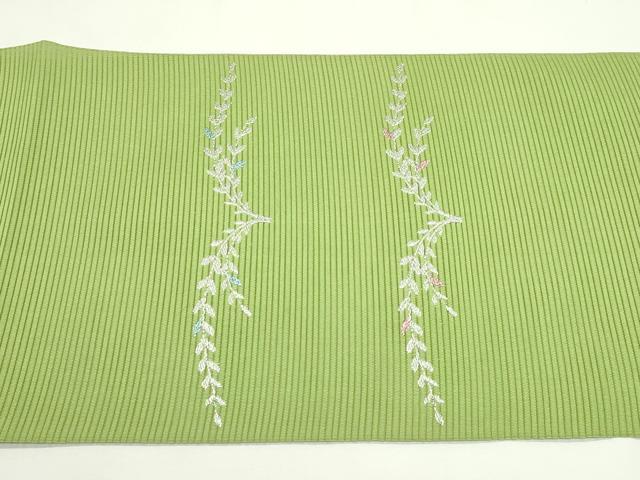平和屋着物*夏物 西陣の名門織元 いづくら謹製 八寸名古屋帯 絽綴れ 草木文 金銀糸 証紙付き CABK7149rv