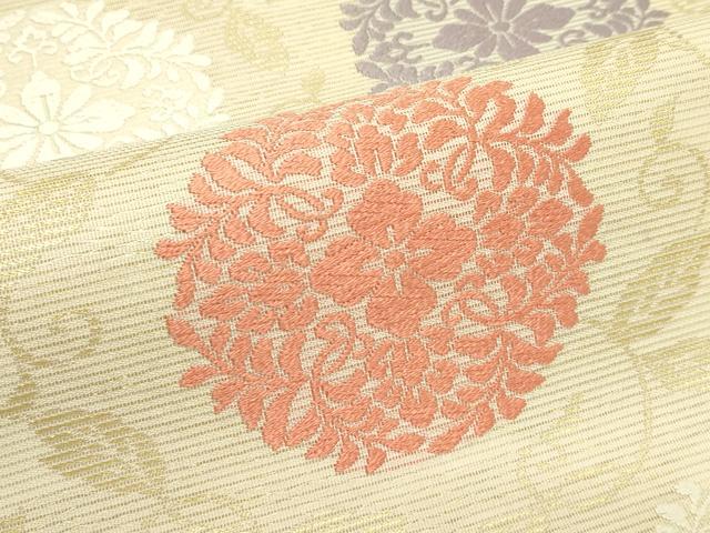 平和屋着物*夏物 六通柄袋帯 唐織 正倉院花唐草文 金糸 正絹 逸品 CABK7153rv
