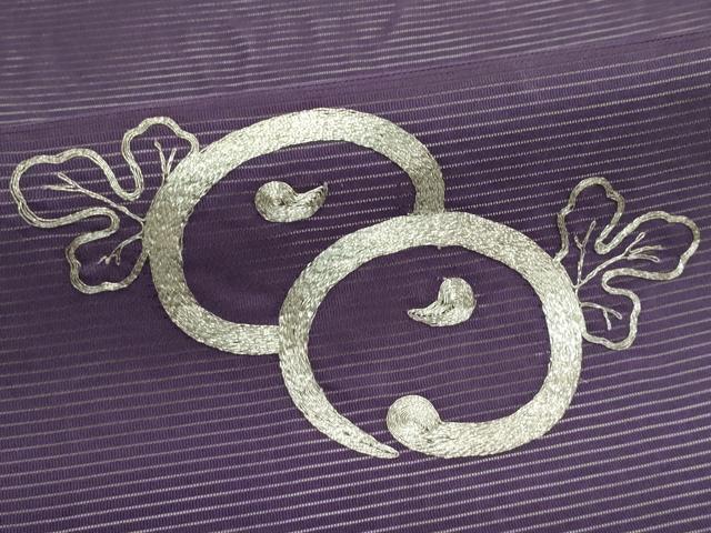 平和屋着物*夏物 九寸名古屋帯 駒刺繍 菊 銀糸 正絹 逸品 CABK7156rv