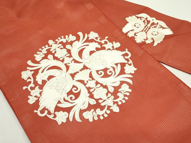 平和屋着物*夏物 九寸名古屋帯 総刺繍 鳳凰花唐草文 正絹 逸品 未使用 CABK7157rv