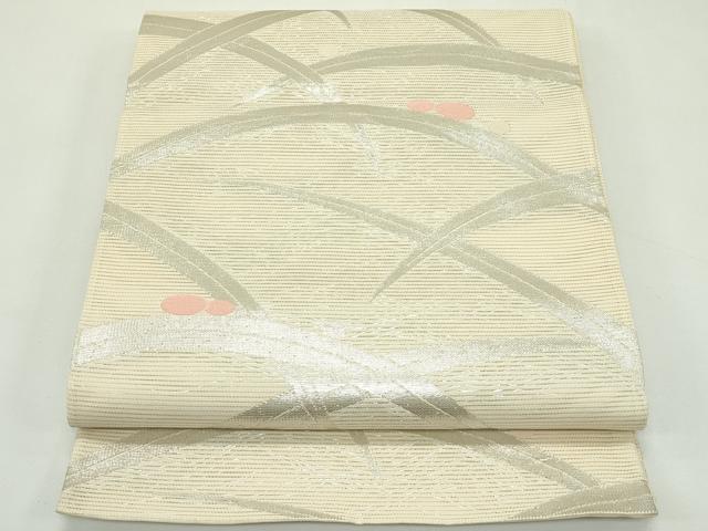 平和屋着物*夏物 六通柄袋帯 露芝文 銀糸 正絹 逸品 CABK7161rv