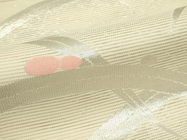 平和屋着物*夏物 六通柄袋帯 露芝文 銀糸 正絹 逸品 CABK7161rv