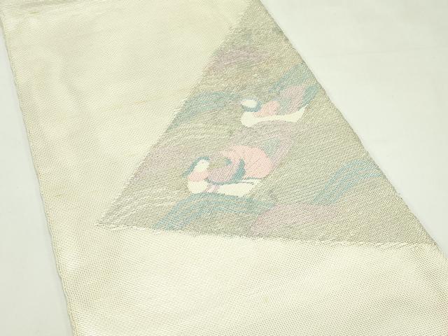 平和屋着物*夏物 太鼓柄袋帯 立波鴛鴦文 銀糸 正絹 逸品 CABK7164rv