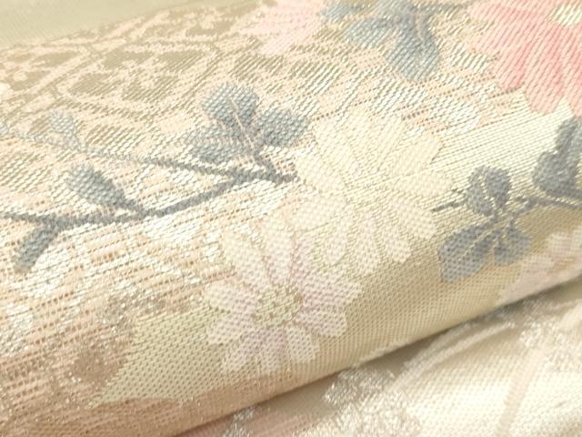 平和屋着物*夏物 六通柄袋帯 秋草文 銀糸 正絹 逸品 CABK7165rv