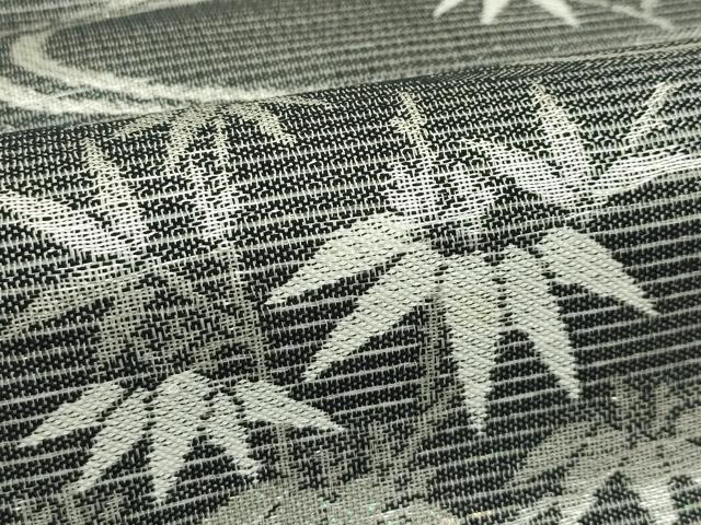 平和屋着物*夏物 六通柄袋帯 流水笹竹文 銀糸 正絹 逸品 CABK7168rv