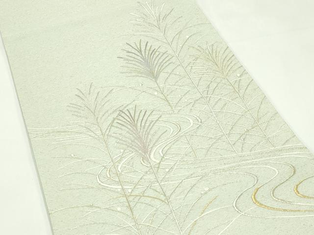 平和屋着物*夏物 太鼓柄袋帯 総刺繍 流水草木文 金銀糸 正絹 逸品 CABK7170rv