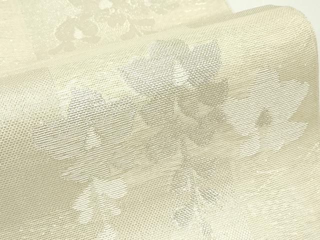 平和屋着物*夏物 六通柄袋帯 草花文 銀糸 正絹 逸品 CABK7185rv