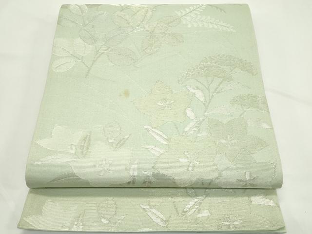 平和屋着物*夏物 六通柄袋帯 秋草文 金銀糸 正絹 逸品 CABK7186rv