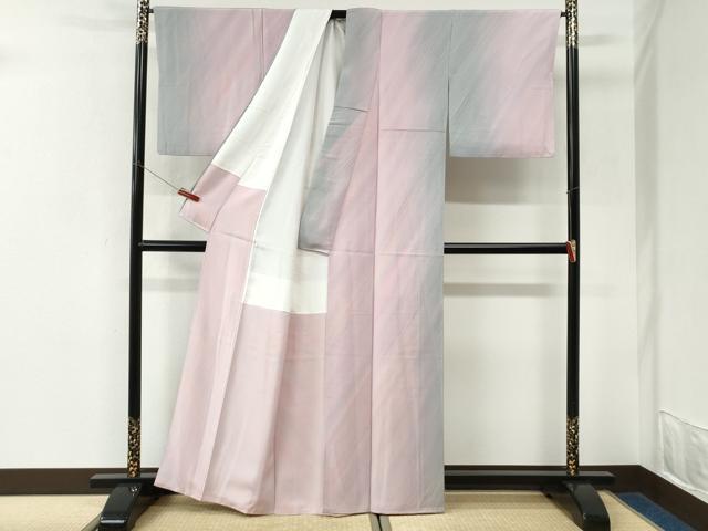 平和屋着物●上質な小紋 霞文 暈し染め 正絹 逸品 CABK7206yc