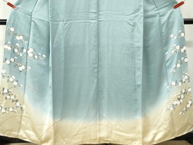 平和屋着物●訪問着 刺繍 枝菊文 暈し染め 正絹 逸品 未使用 CABK7207yc