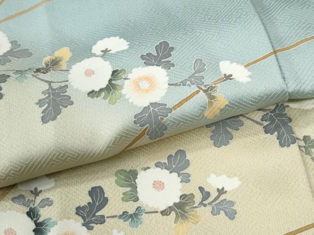 平和屋着物●訪問着 刺繍 枝菊文 暈し染め 正絹 逸品 未使用 CABK7207yc