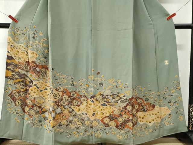 平和屋着物●訪問着 作家物 辻が花 鬼しぼ縮緬 正絹 逸品 CABK7209yc