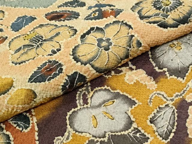 平和屋着物●訪問着 作家物 辻が花 鬼しぼ縮緬 正絹 逸品 CABK7209yc