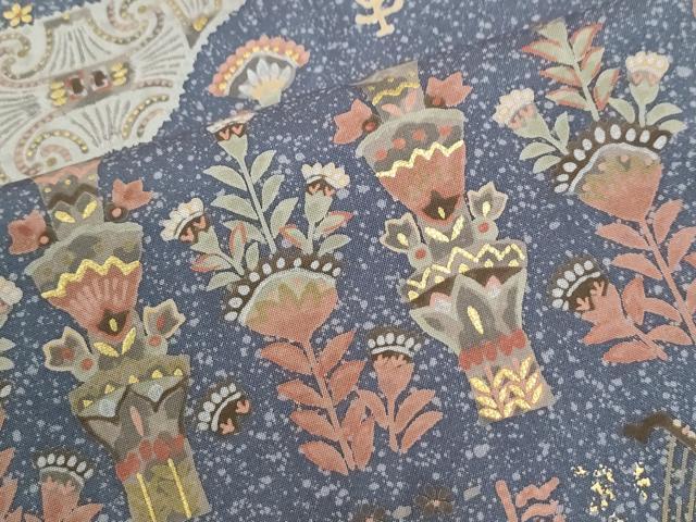 平和屋着物●訪問着 本場染大島紬 エジプト壁画文様 金彩 まるやま扱い 正絹 逸品 CABK7221yc