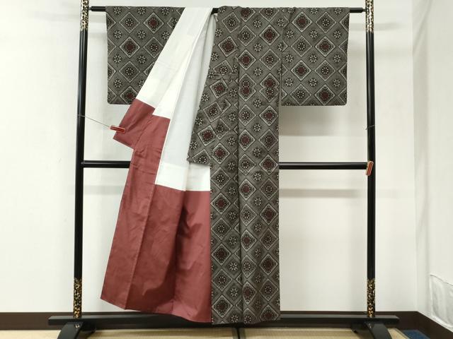 平和屋着物●本場大島紬 龍郷絣 正絹 逸品 CABK7226yc