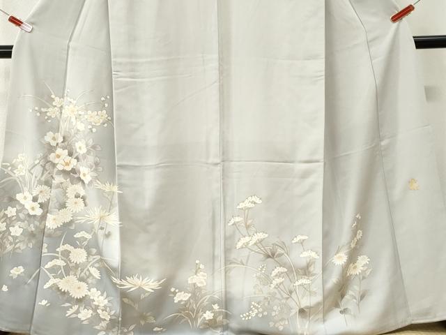 平和屋着物●訪問着 作家物 駒刺繍 菊花文 暈し染め 金彩 まるやま扱い 正絹 逸品 CABK7228yc