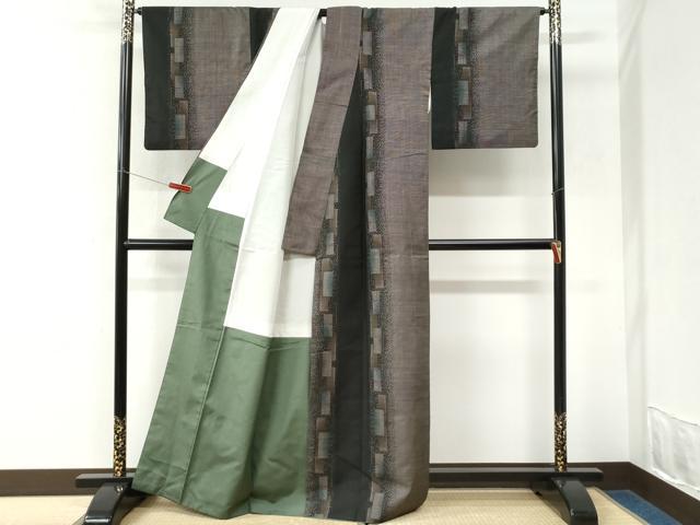 平和屋着物●本場大島紬 9マルキ 色紙重ね 正絹 逸品 CABK7232yc