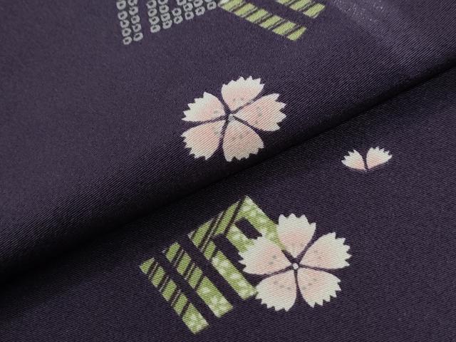 平和屋着物●上質な小紋 源氏香舞花文 正絹 逸品 未使用 CABK7233yc