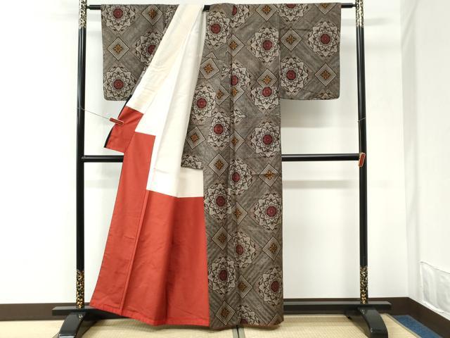 平和屋着物●本場大島紬 龍郷絣 正絹 逸品 CABK7234yc