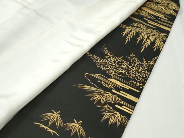 平和屋着物●京繍作家 合田峰太郎 黒留袖 総刺繍 駒刺繍 雲取り吉祥松竹梅花文 金糸 正絹 逸品 CABK7241yc