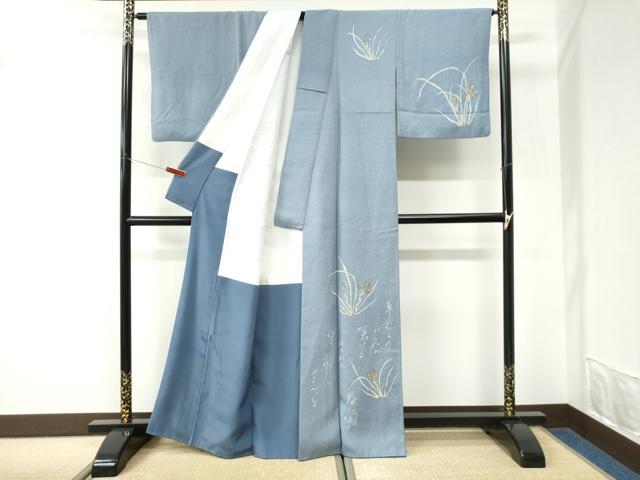 平和屋着物●訪問着 詩歌 草花文 正絹 逸品 CABK7275yc