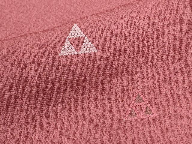 平和屋着物●中国三大刺繍 総相良刺繍 小紋 鱗文様 正絹 逸品 CABK7283yc