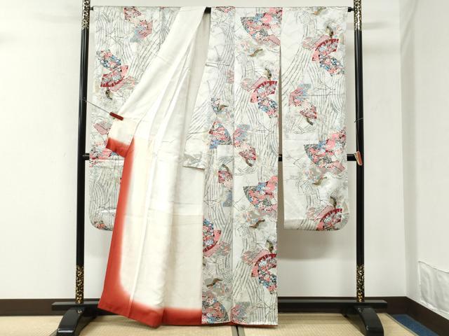 平和屋着物●豪華振袖 地紙重ね草花文 金彩 正絹 逸品 CABK7287yc